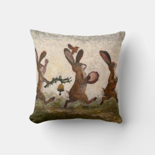 Coussin Œuvre d'art murale musicale lièvres lapin bande la