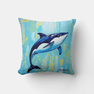 Coussin Œuvre d'art sur le Vaquita – Marsouin marin en voi
