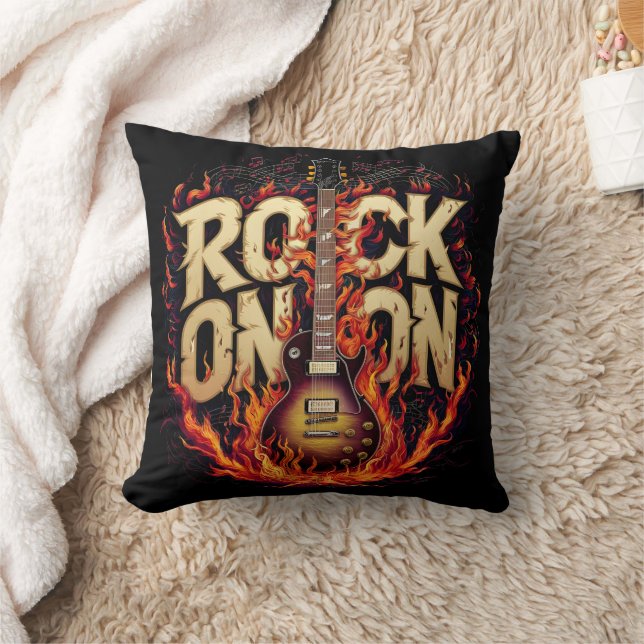 Coussin OEuvre de guitare fière au design rock (Couverture)