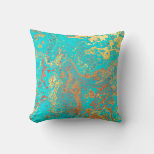 Coussin OEuvre d'or en marbre peint en brosse sèche. ABSTR