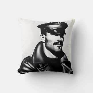 Coussin Officiel Iconique LGBTQ Gay Leather Daddy Biker Ar