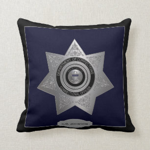 Coussin Officiers correctionnels Badge-Argent-Blanc-Sq. Co