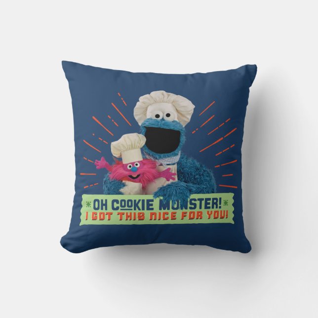 Coussin Oh Cookie Monster ! J'Ai Compris Ça Bien Pour Toi (Recto)