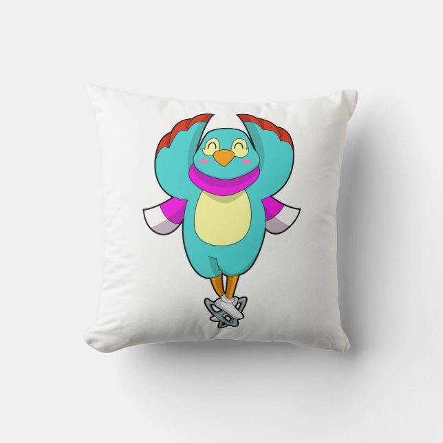 Coussin Oiseau au patinage sur glace avec patins sur glace (Recto)
