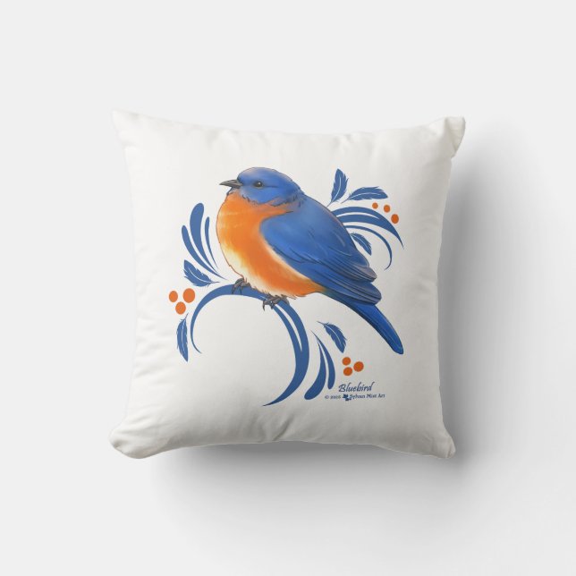 Coussin Oiseau bleu (Recto)