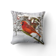 Oiseau cardinal, neige, hiver, carreau
