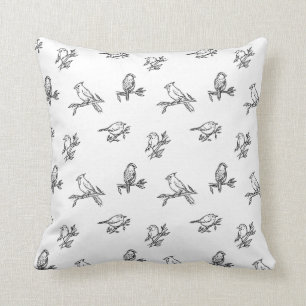 Coussin Oiseau cardinal Wren Sparrow Petit Oiseau