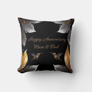Coussin Oiseau Colibri Doré Personnalisé Joyeux Anniversai