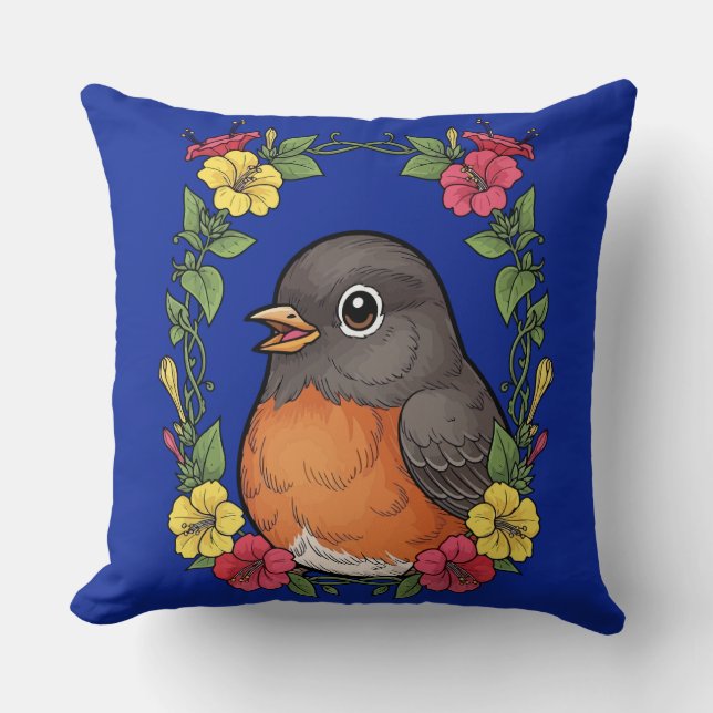 Coussin Oiseau Connecticut Adorable Avec Mirabilis (Recto)