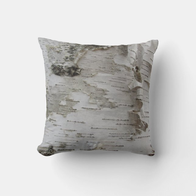 Coussin Oiseau d'arbre de bouleau Peelé Vieux art photo (Recto)