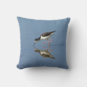 Coussin Oiseau de fond Calme Réflexion de l'eau Photo Natu
