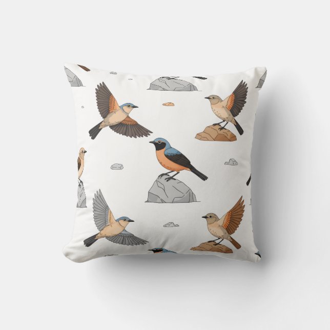 Coussin Oiseau de montagne marocain (Recto)