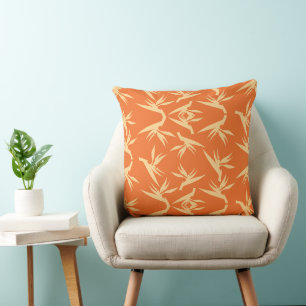 Coussin Oiseau de Paradise Flower Fabric Imprimer