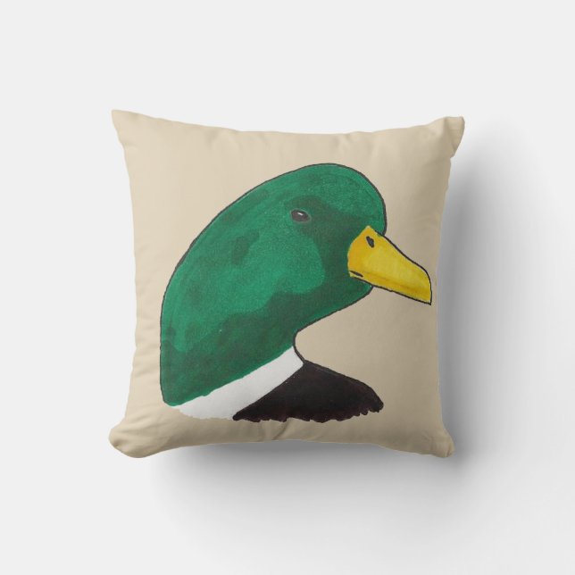 Coussin Oiseau des bois Canard de Mallard (Recto)