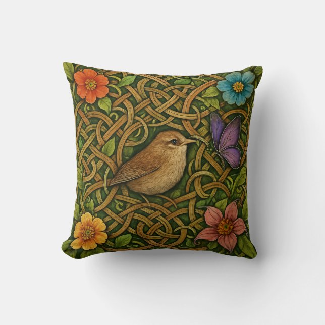Coussin Oiseau et papillon (Recto)