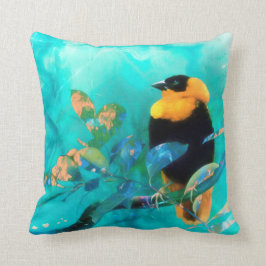 Coussin Oiseau exotique "CHANSON SUR LE VENT"