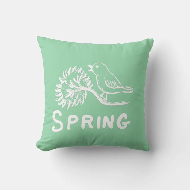 Coussin oiseau,printemp (Recto)
