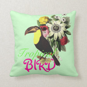 Coussin Oiseau tropical