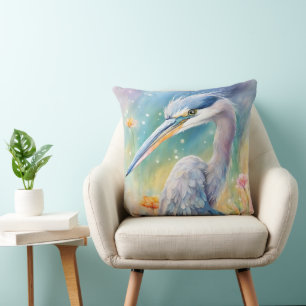 Coussin Oiseaux arc-en-ciel Héron bleu 2