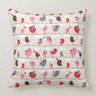 Coussin Oiseaux dans l'amour