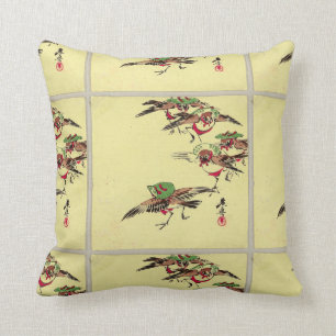 Coussin Oiseaux dans le canon à lancer du festival