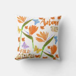Coussin Oiseaux de paradis Automne