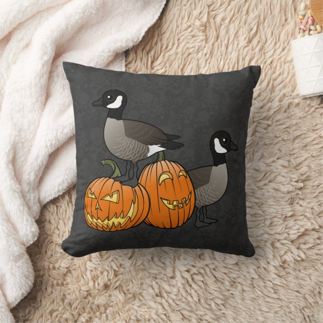 Coussin Oiseaux d'Halloween du Canada avec Jack-o-lanterne (Couverture)