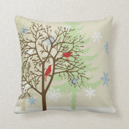 Coussin Oiseaux d'hiver
