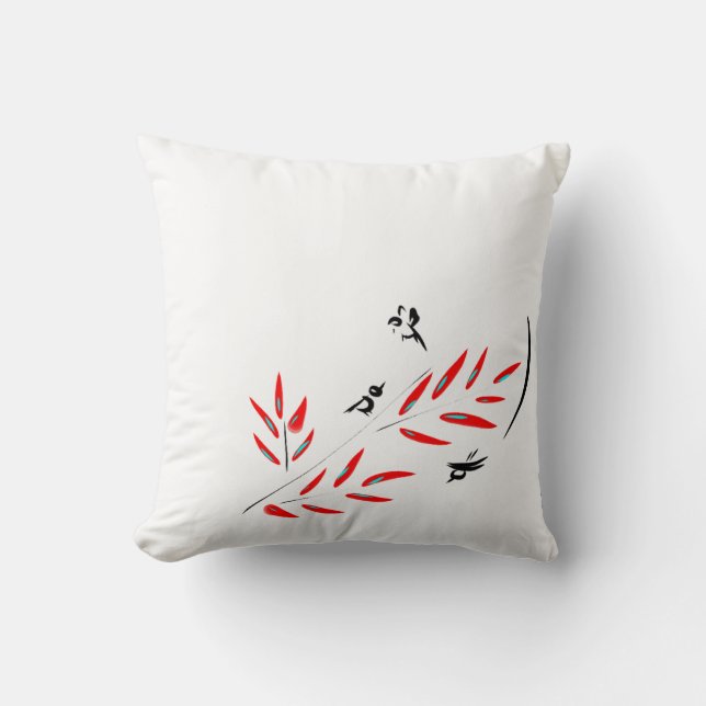 Coussin Oiseaux et branches (Recto)