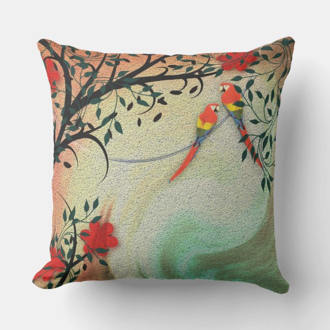 Coussin Oiseaux et fleurs (Recto)