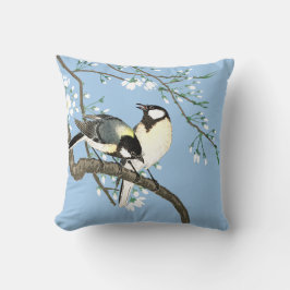 Coussin Oiseaux et fleurs de cerisiers Ohara Koson