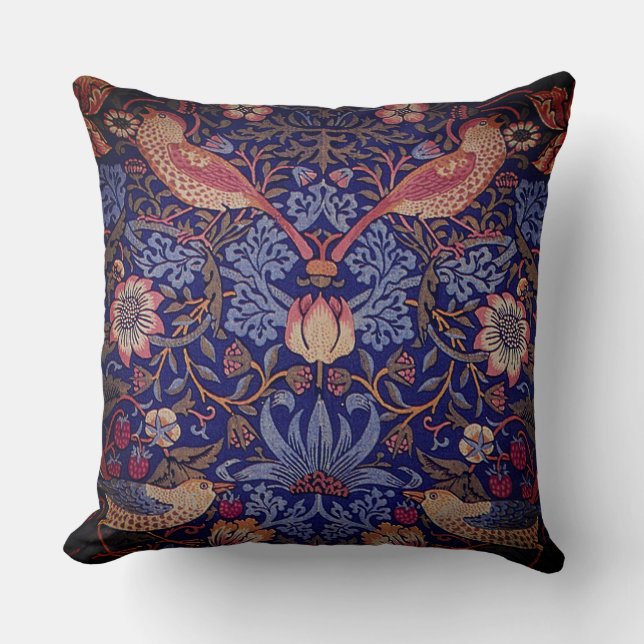Coussin Oiseaux et tapisserie de fleurs (Recto)