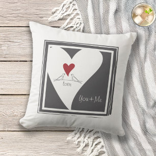 Coussin Oiseaux modernes simples personnalisés en amour Co