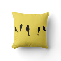 Oiseaux sur un carreau de jaune de fil