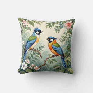 Coussin Oiseaux tropicaux dans la jungle