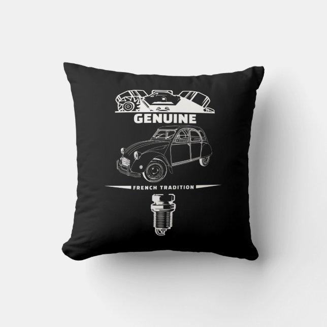 Coussin Oldtimer 2cv Deux chevaux French (Recto)