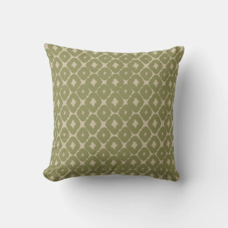 Coussin Olive and cream Boho Geometric Throw Pillow
