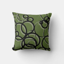 Olive Green, Black & Sage Cercles géométriques mod