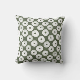 Coussin Olive Green Hand-Drawn Bold Rustic Circles