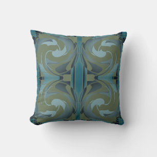 Coussin Olive Green Seafoam Gris Floral Conception symétri