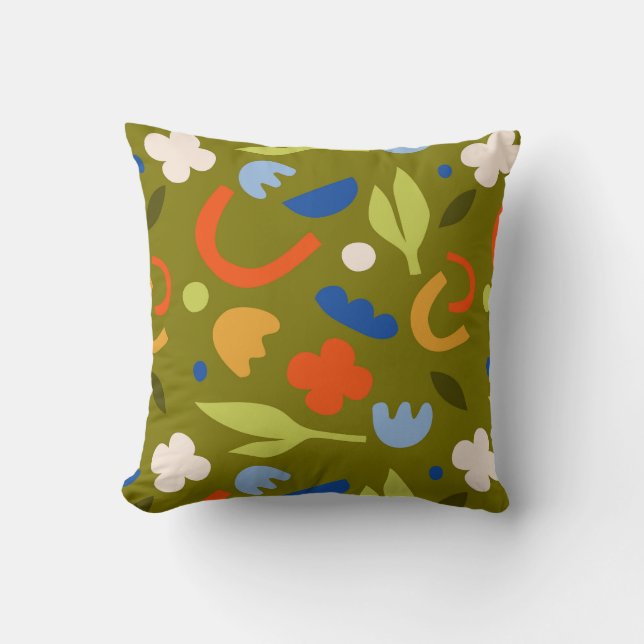 Coussin Olive Meadow (Recto)