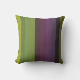 Coussin Olive, Sage & Plum Humeurs Bandes Verticales