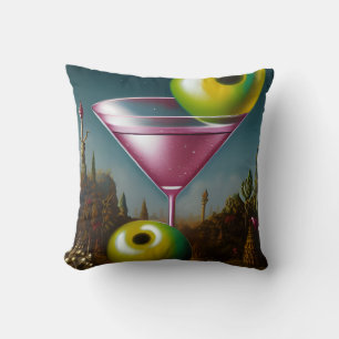 Coussin Olives géantes Martini rose