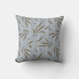 Coussin Oliviers immatériels en vert et bleu