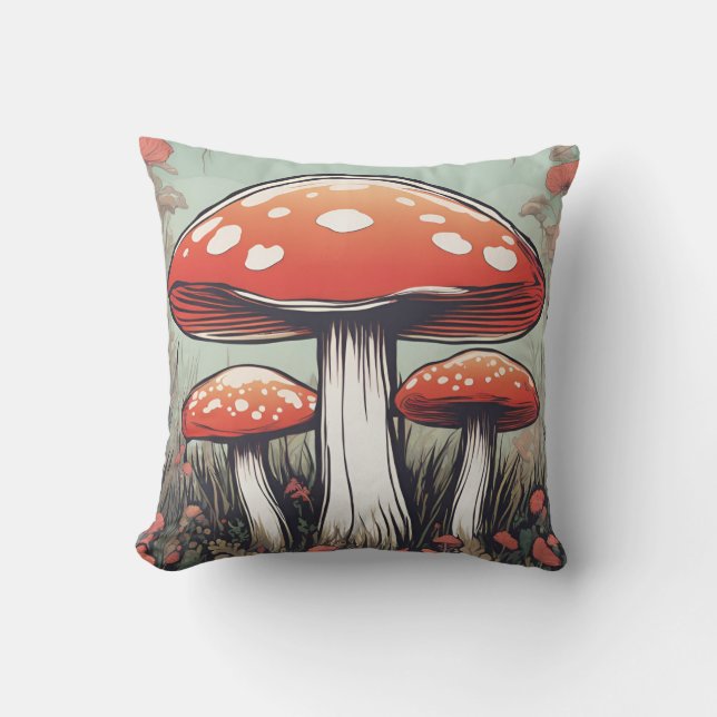 Coussin Ombre de champignons magiques D17 (Recto)