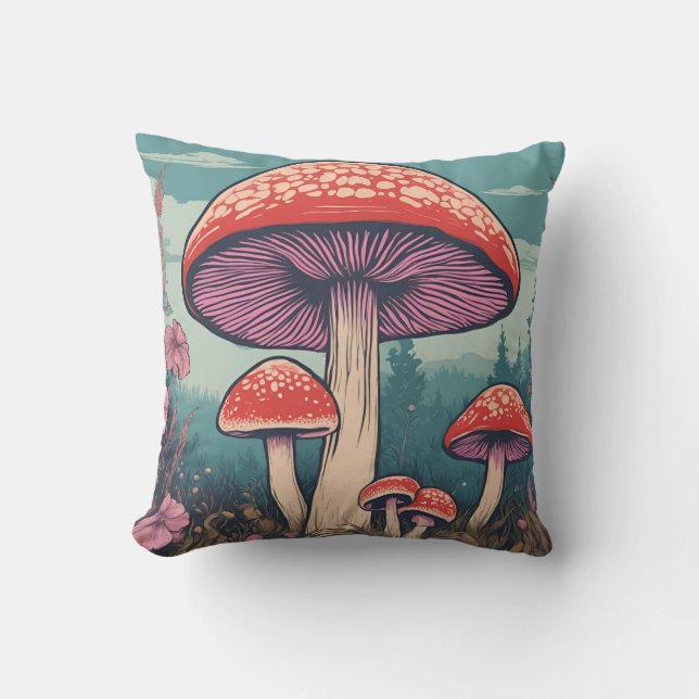 Coussin Ombre de champignons magiques D26 (Recto)