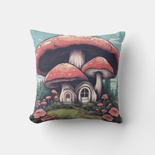 Coussin Ombre de champignons magiques D6 (Recto)