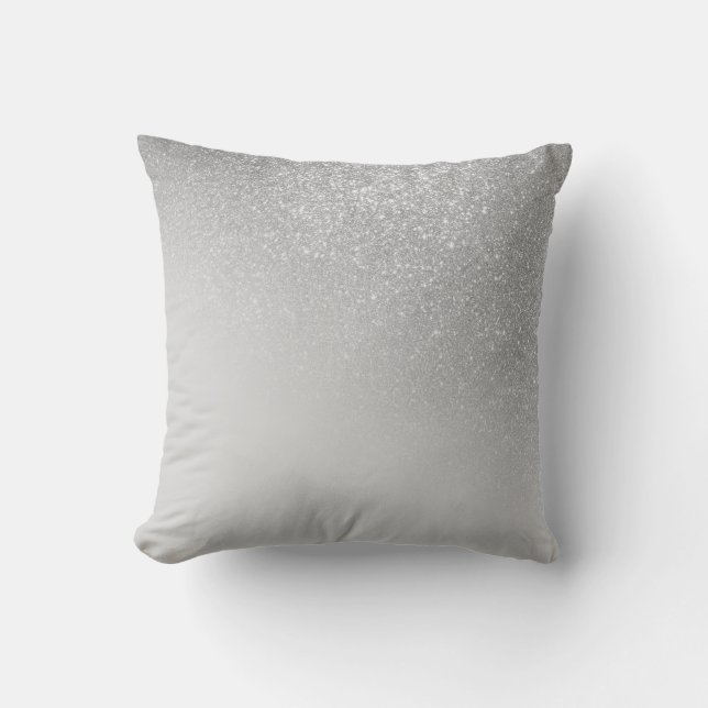 Coussin Ombre de dégradé de Parties scintillant en argent  (Recto)