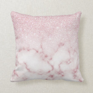Coussin Ombre de marbre de marbre rose rose brillant