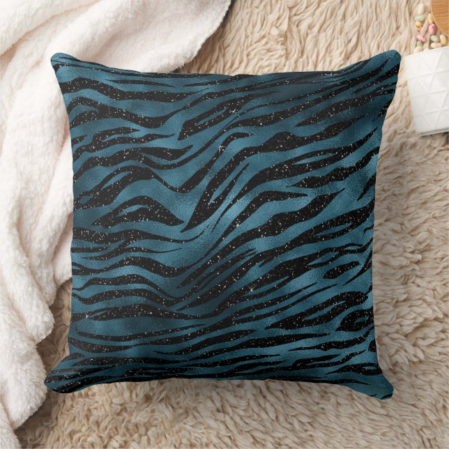Coussin Ombre d'impression bleu noir Zebra (Couverture)